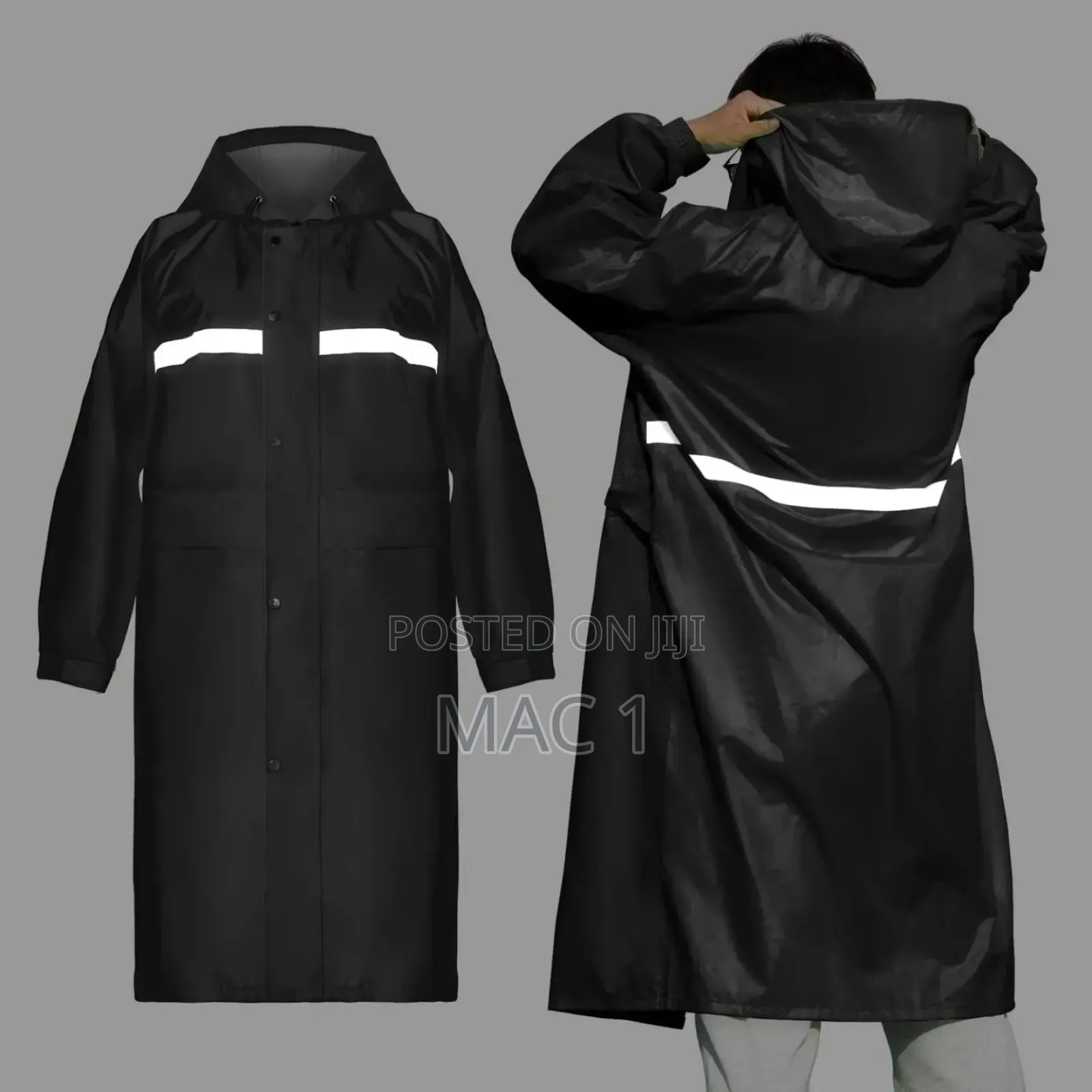 Police Reflective Waterproof Raincoat With Cap