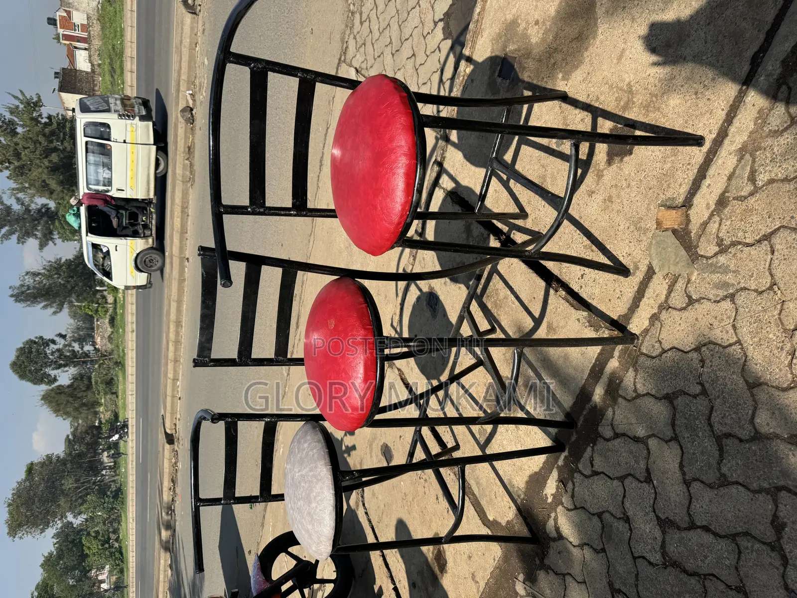Restaurant And Bar High Sinatabu Chairs Red Grey