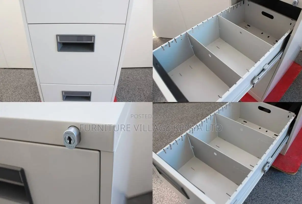 Office Cabinets: Iron 3-drawer Storage Unit For Office Home