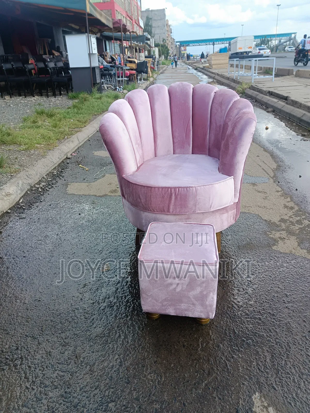 Baby Pink Pedicure Seat, Flower Design 