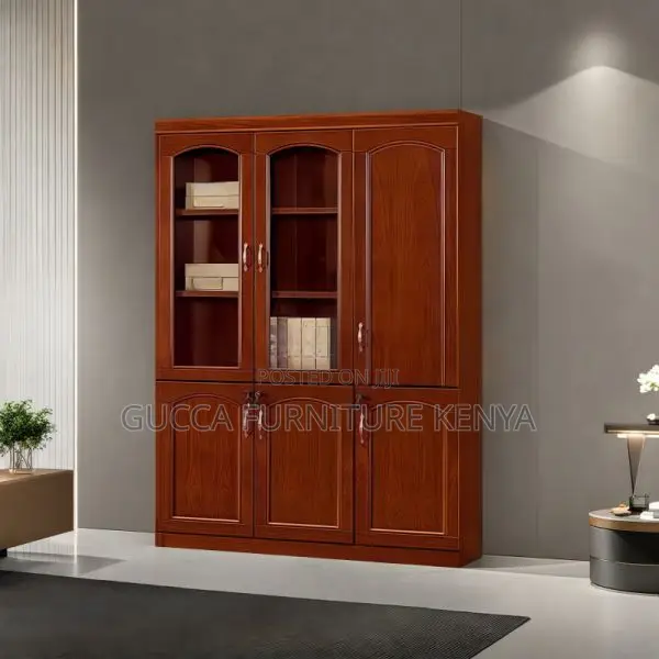 Cabinets: Vertical Executive Mahogany Office Storage Unit