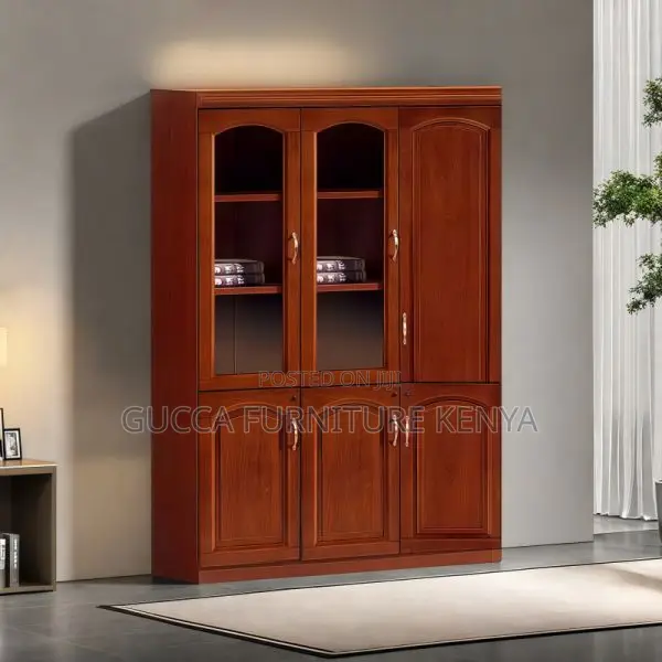 Cabinets: Vertical Executive Mahogany Office Storage Unit