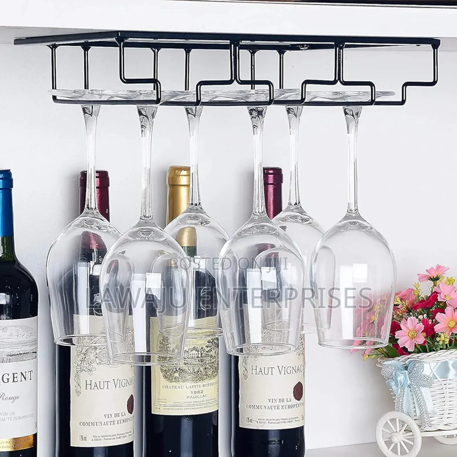 Under Cabinet Wine Glass Hanging Rack