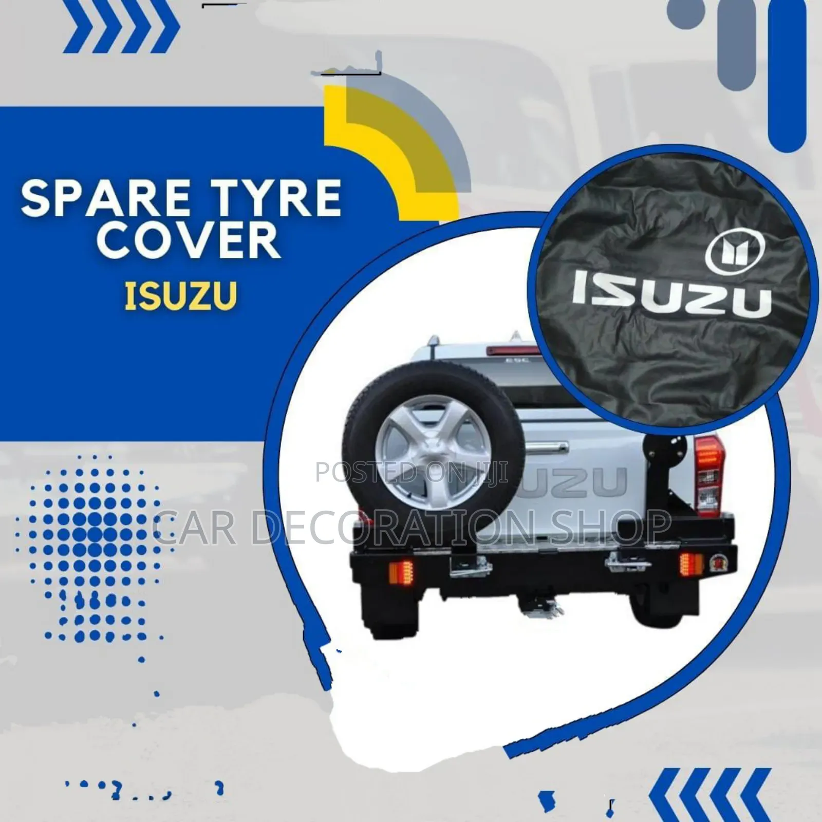 Isuzu Cars Spare Wheel Cover With Rear Spare Wheels 16"