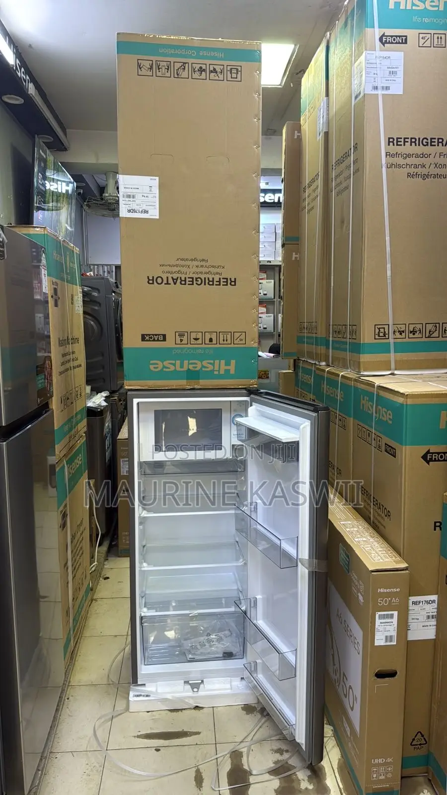 Hisense 176liters Fridge With Water Dispenser (Grey