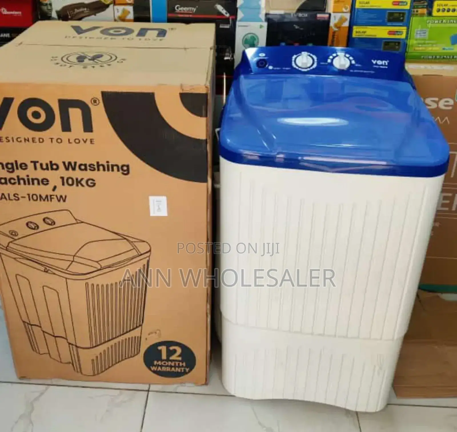 New Arrival *Von Washing Machine 10kg Single Tub T/2