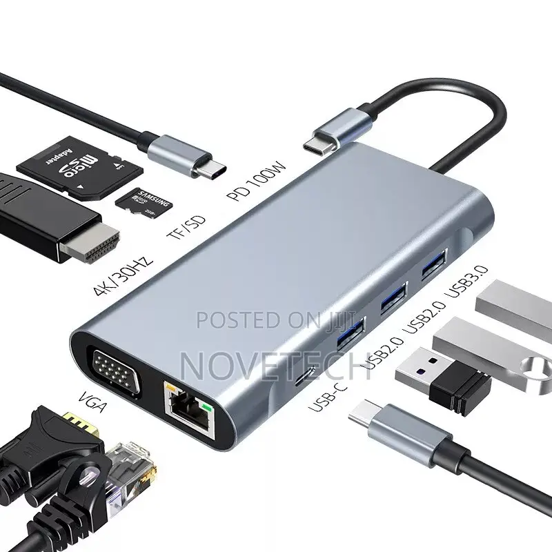 Usb C Hub Adapter 10 in 1 Docking Station for Pc Laptop