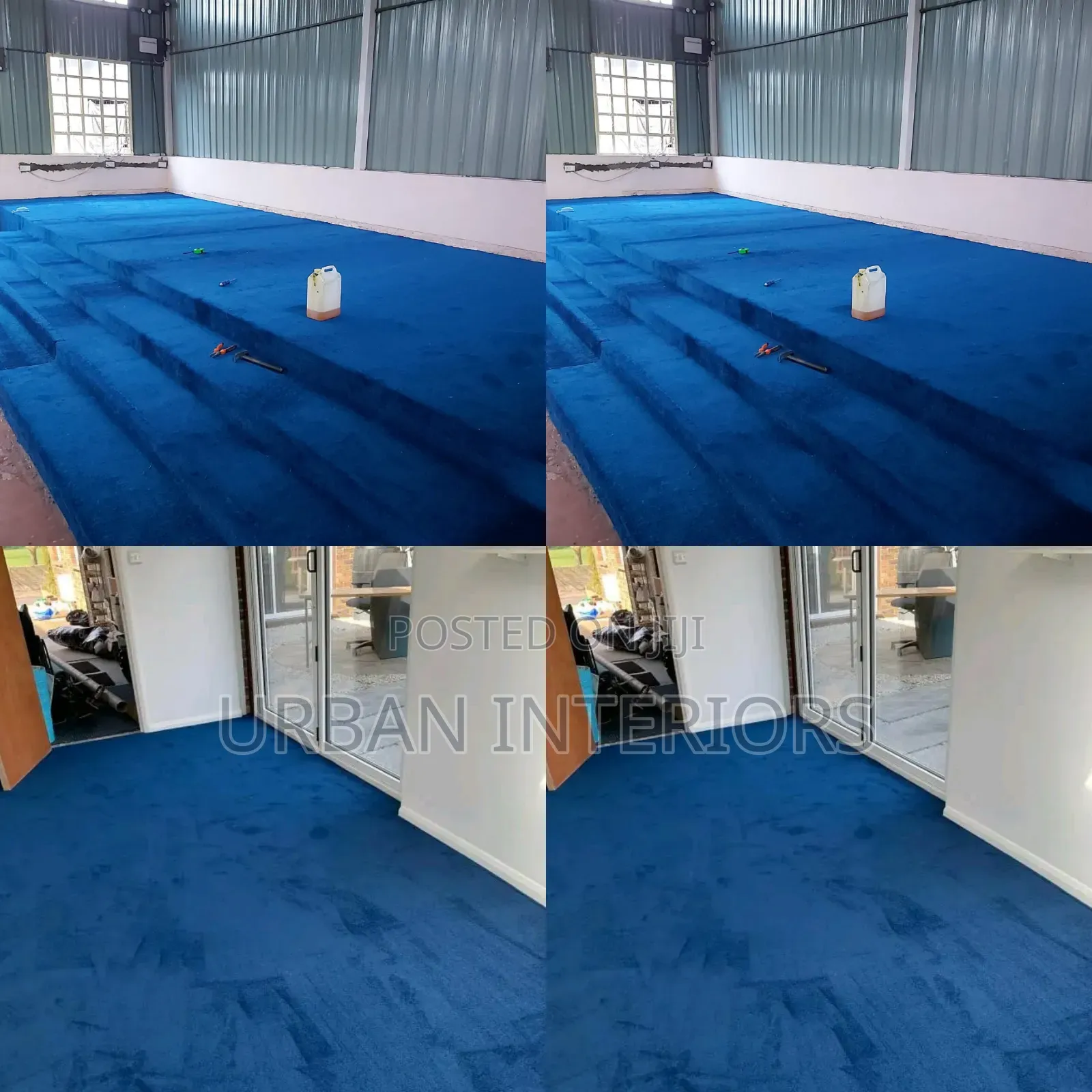 Blue Wall to Wall Carpets. Altar and Office Carpets