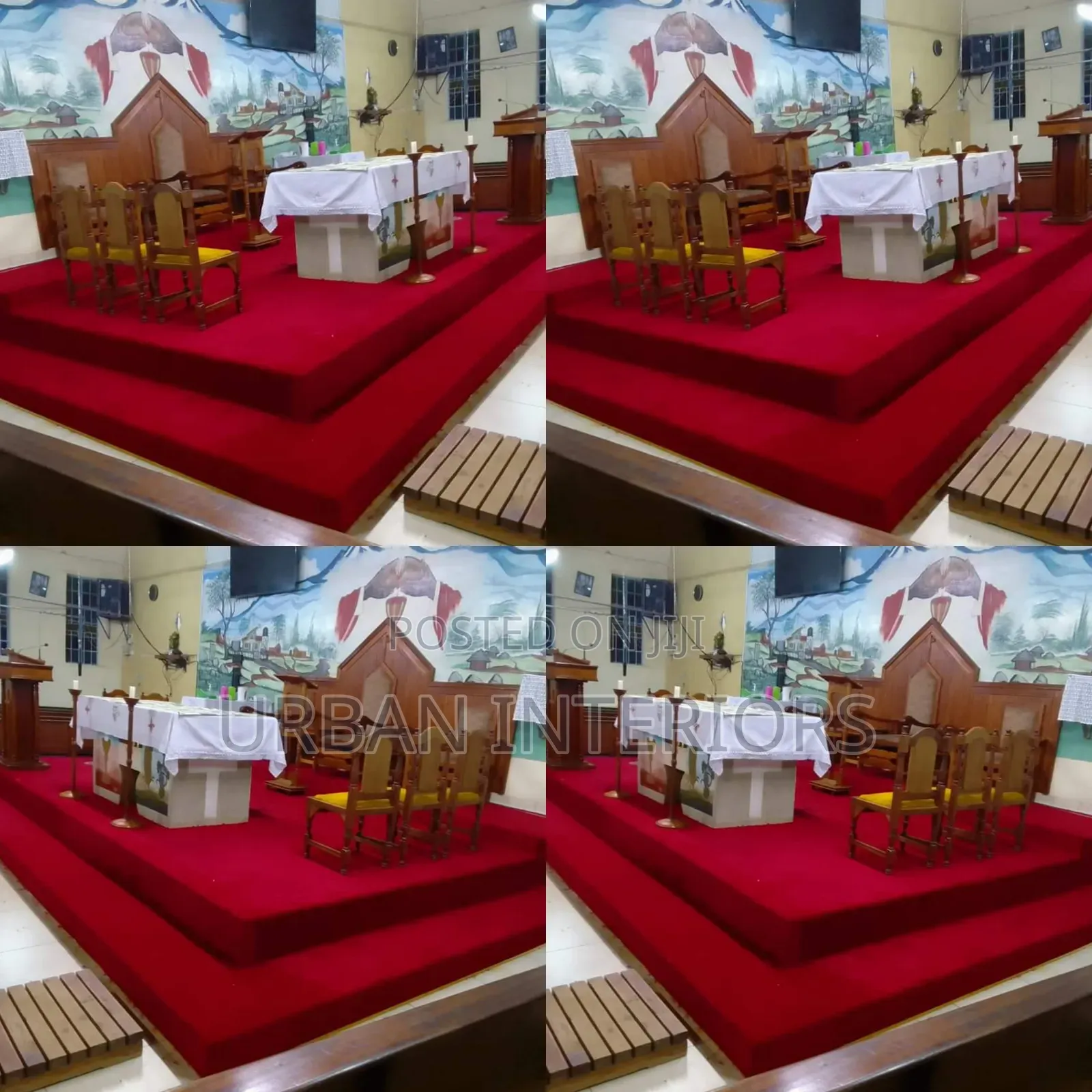 Dark Red Church Carpets. 4mm Delta