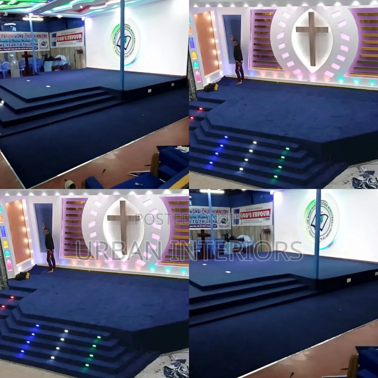 Navy Blue Altar Carpets. Plain and Decored Altar