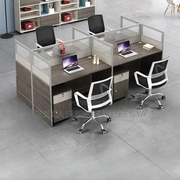 Workstations: 4-Person Dual-Base Computer Workstation Desk