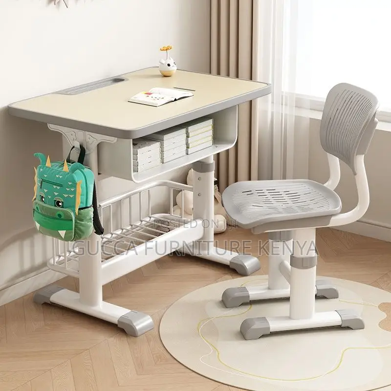 Kid's Furniture:Light Yellow Home Children's Desk With Chair