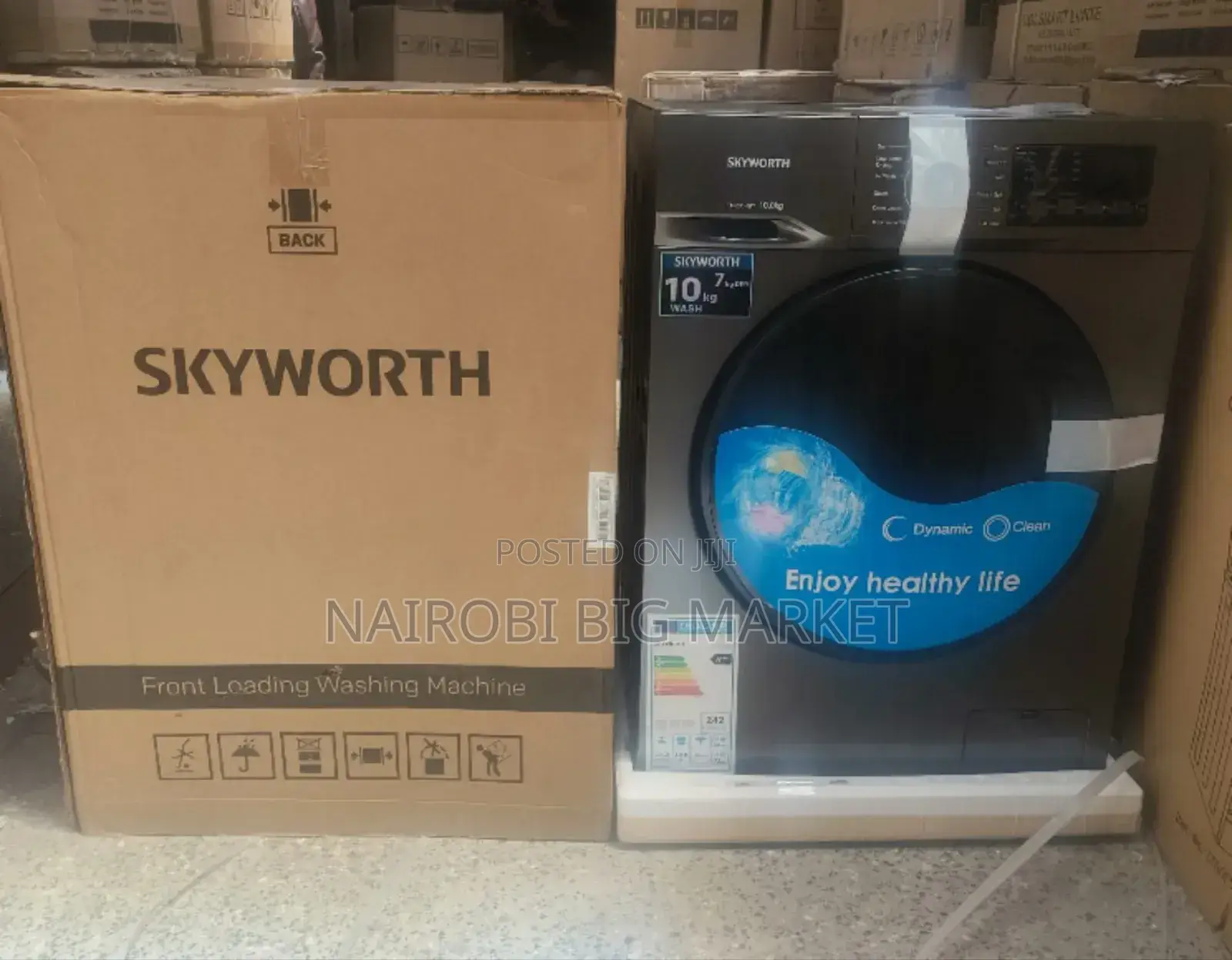 Washing Machine -12 Kg Free Standing +Front Load - Skyworth