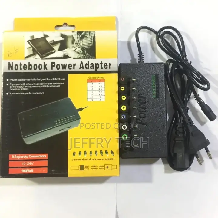 Universal Laptop Power Adapter 96w 12v-24v With 8 Dc Heads