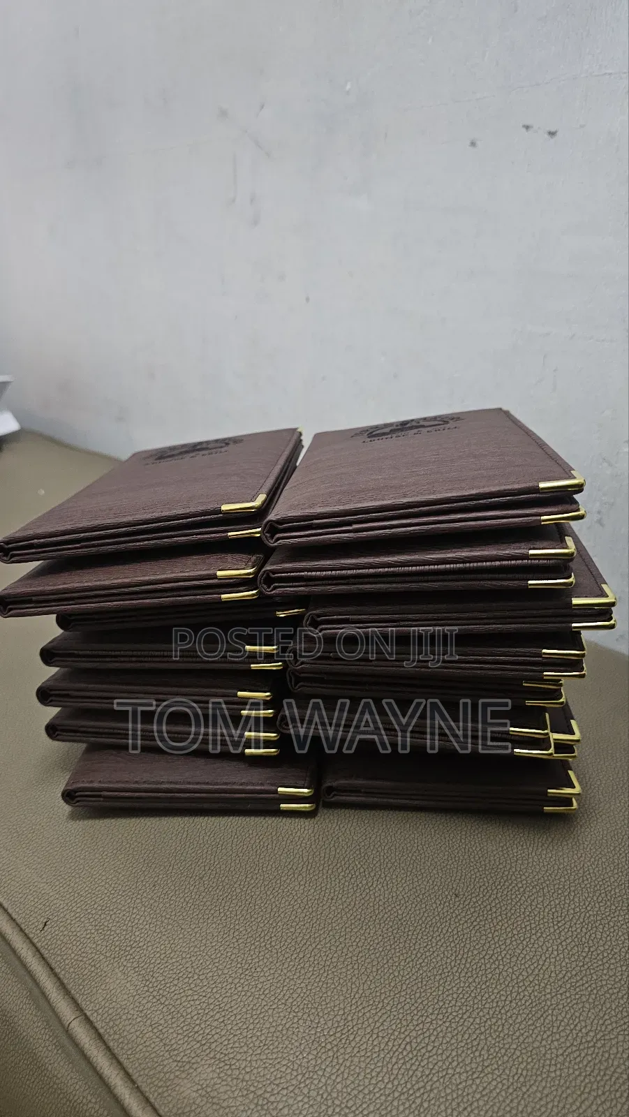 Brown Leather Restaurant Bill Folders