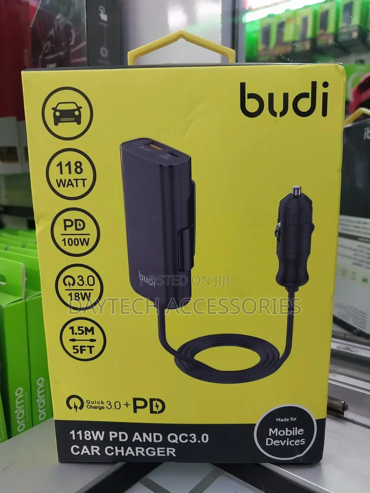 Budi 118w Usb C Car Fast Charger - Dual Ports PPS Pd 118w