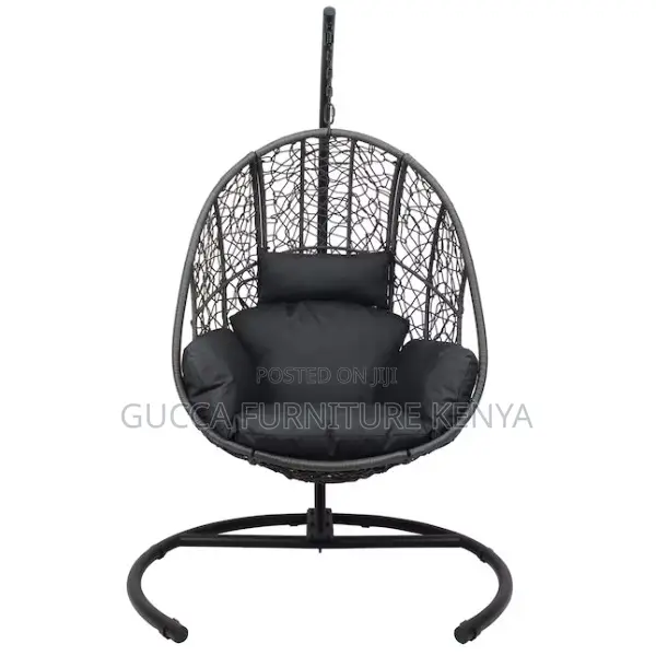Home Chair: 1-person Gray Steel Outdoor Swing With Stand