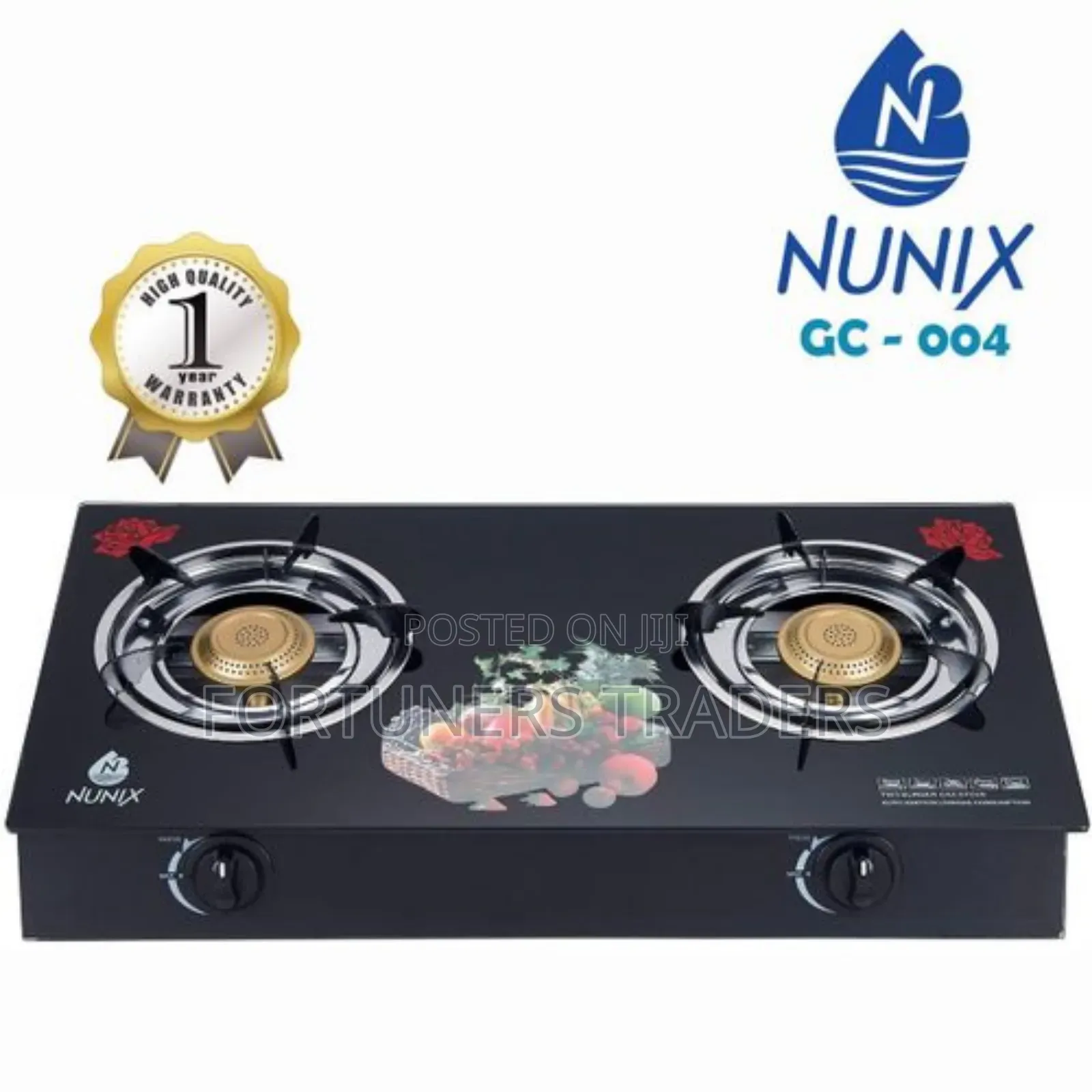 Nunix 2 Burner Glass Top Table Top Cooker.
