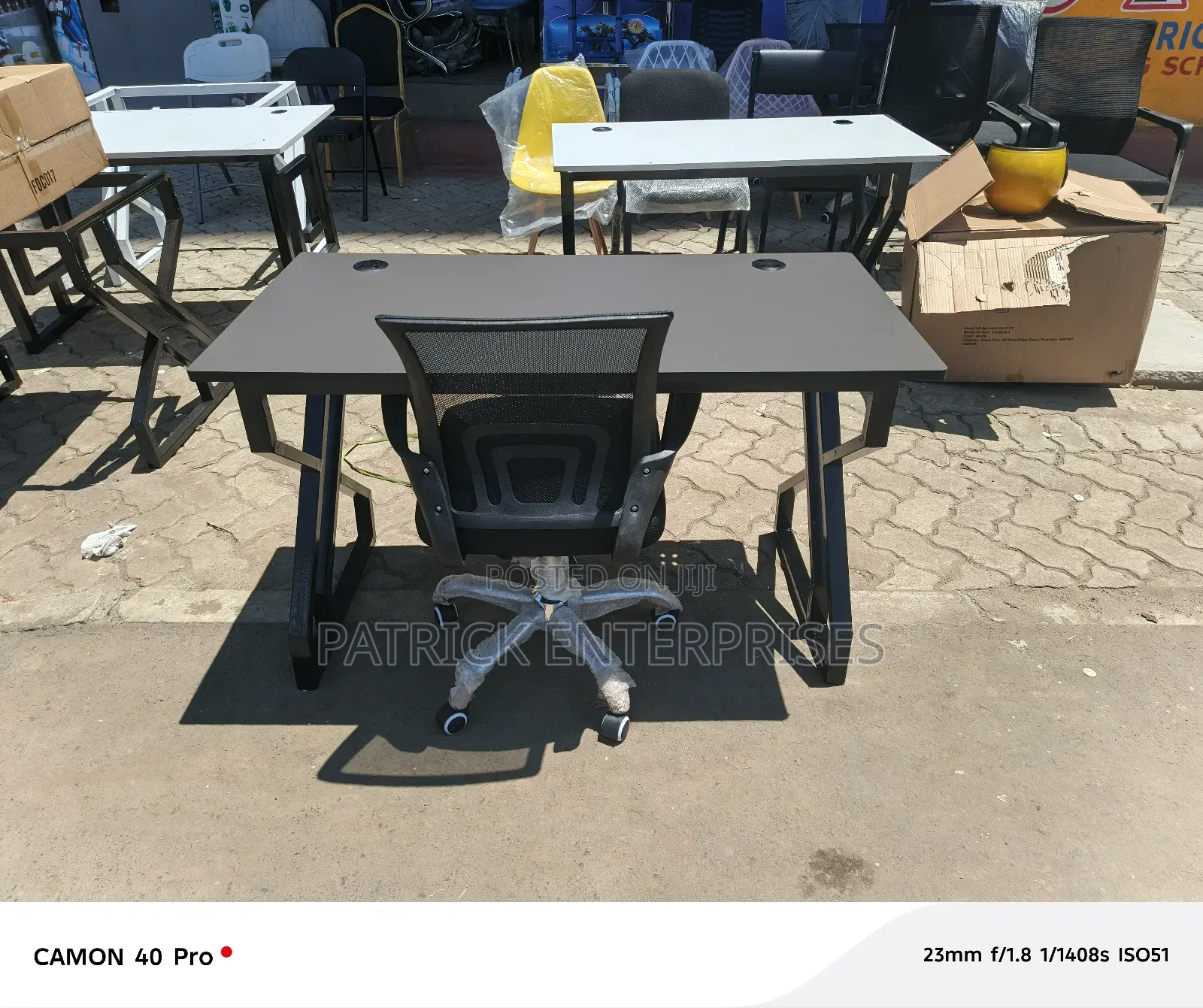 1.2 Mtrs Metallic Office/Home Computer Desk Plus Study Chair