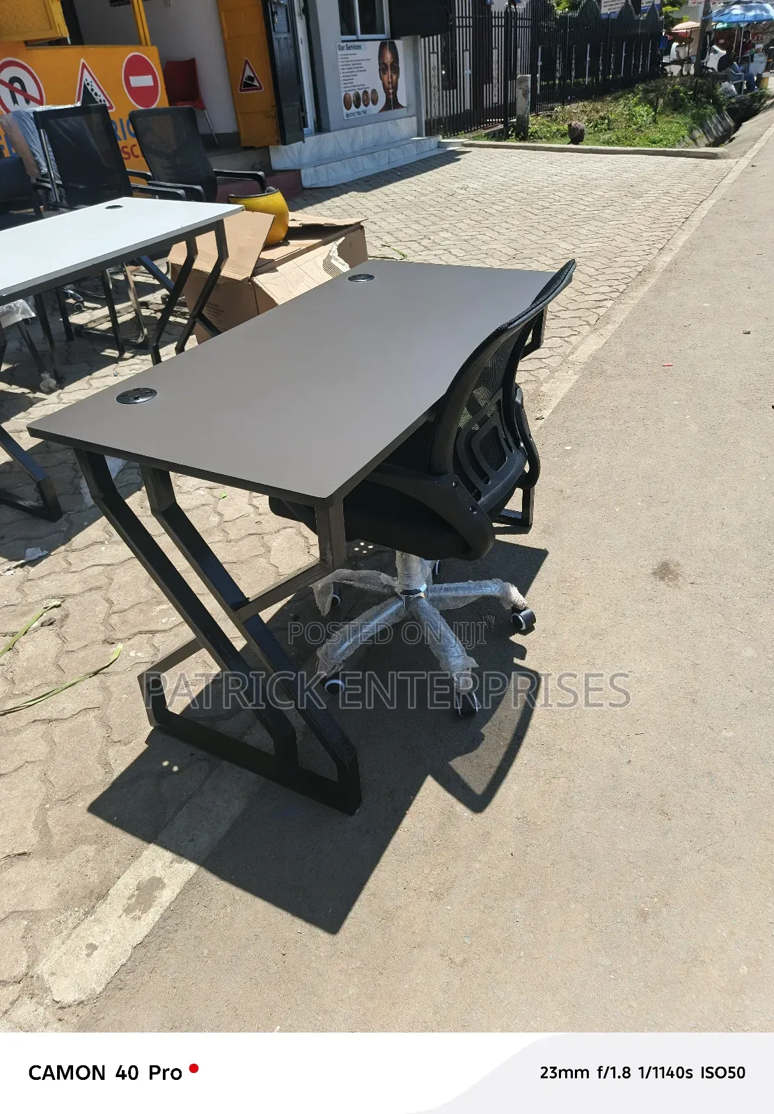 1.2 Mtrs Metallic Office/Home Computer Desk Plus Study Chair