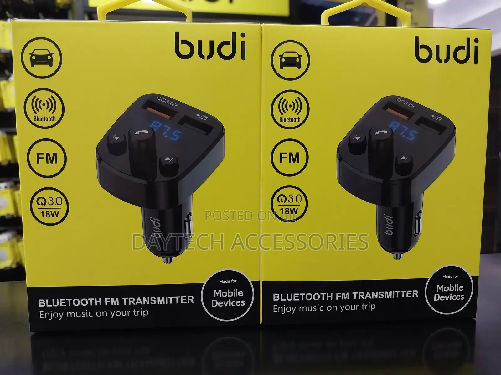 Budi Cct03b 18w Fm Bluetooth Transmitter With LCD Display