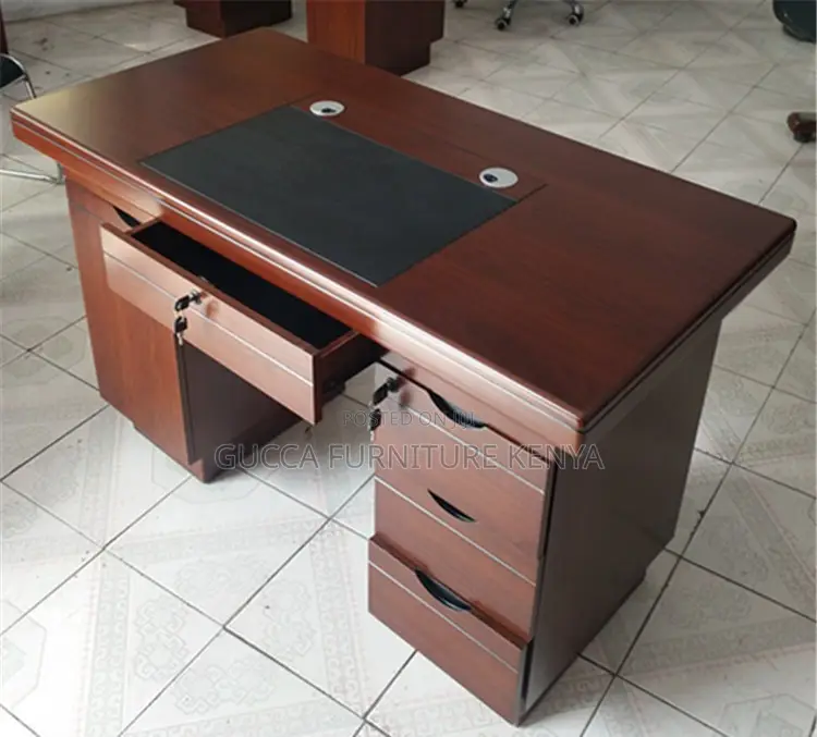 Office Tables:120cm Executive Office Desk Full Mahogany
