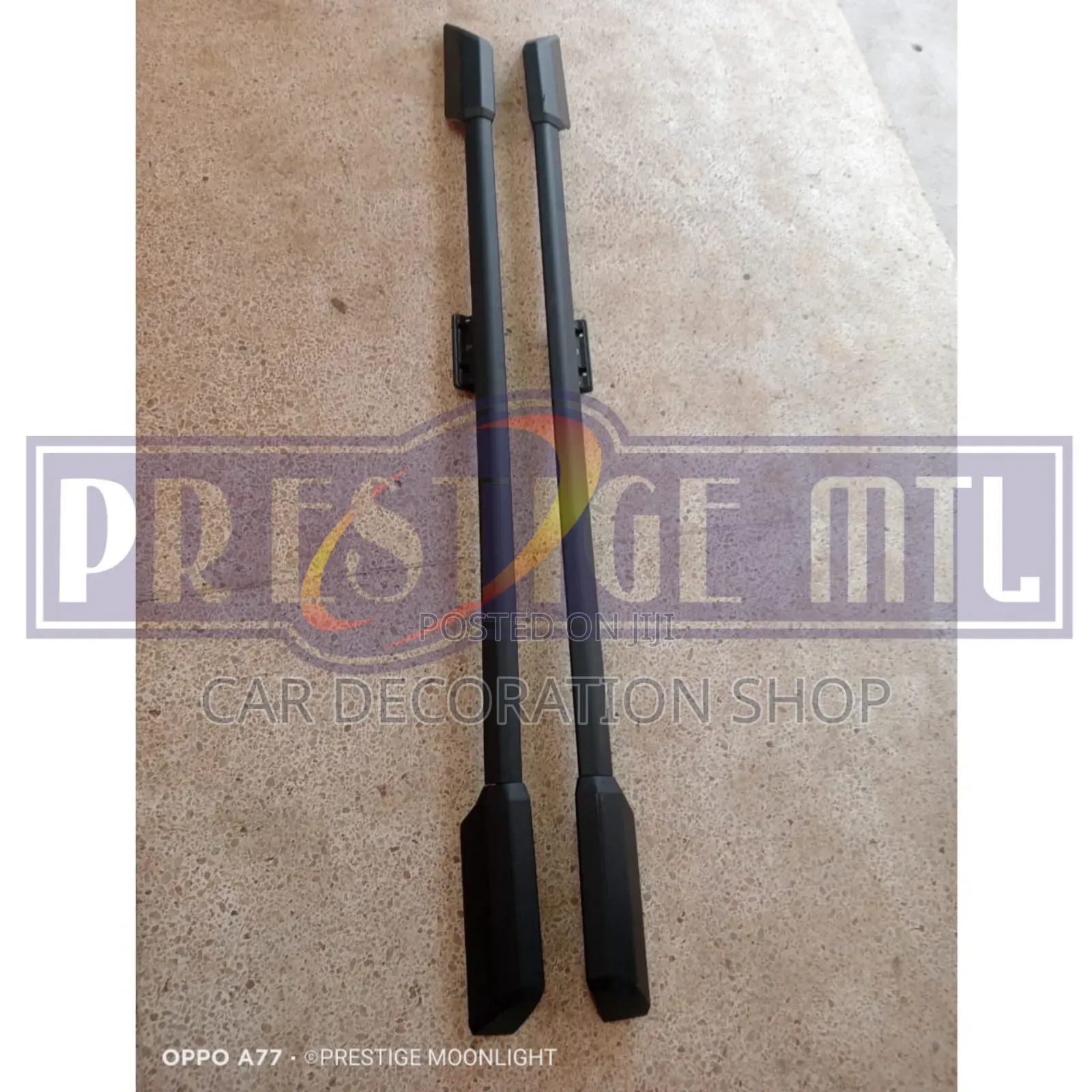 Black 2pc Set Roof Rails Fits All Car Models