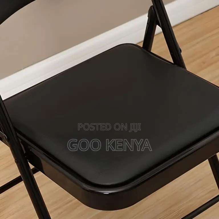 Office Chair; Armless Black Foldable Chair