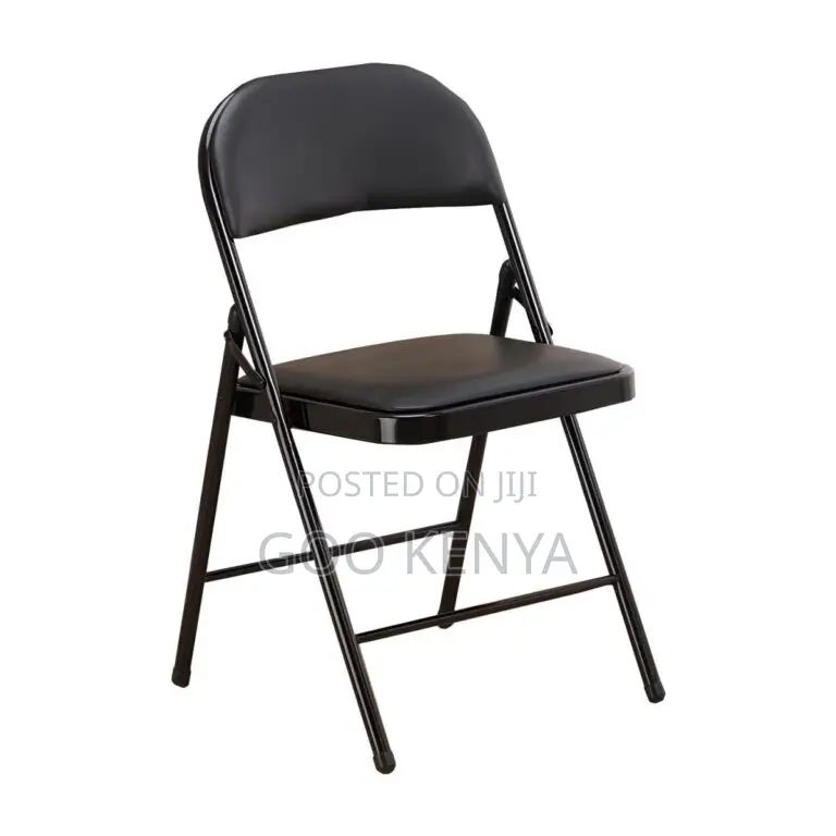 Office Chair; Armless Black Foldable Chair