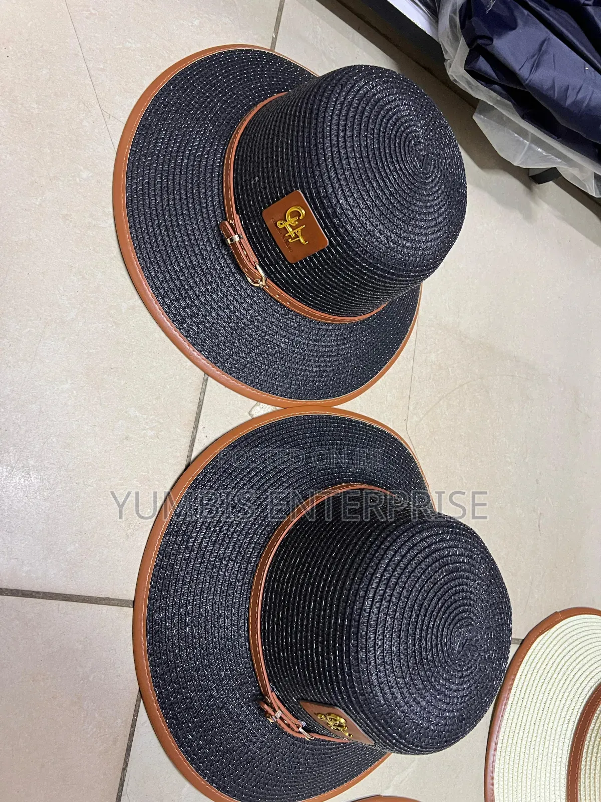 Black' Ladies/Boater Straw Hats/Beach Summer Hats