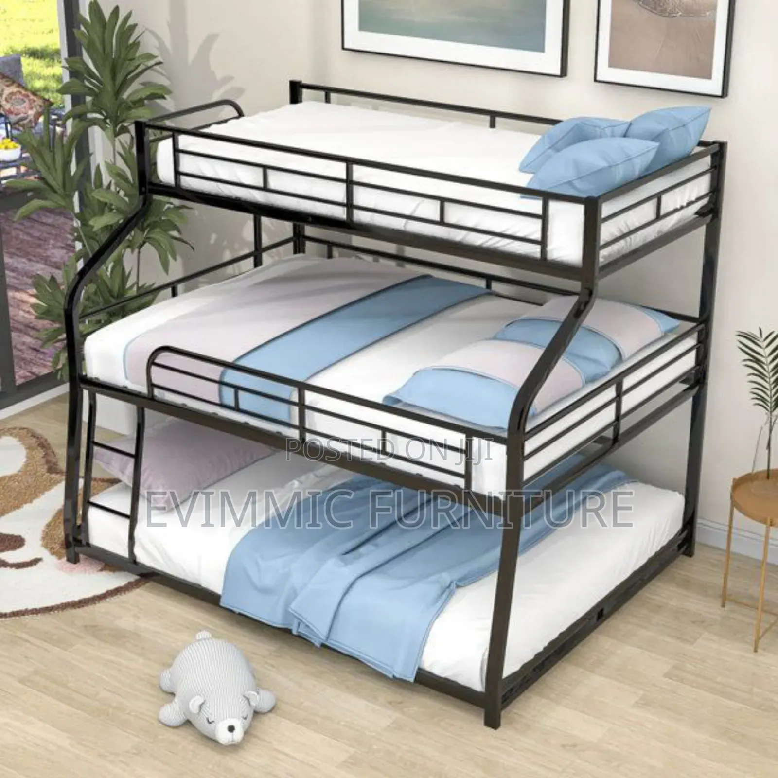Black Tripple Sleepers Metal Bunk Bed