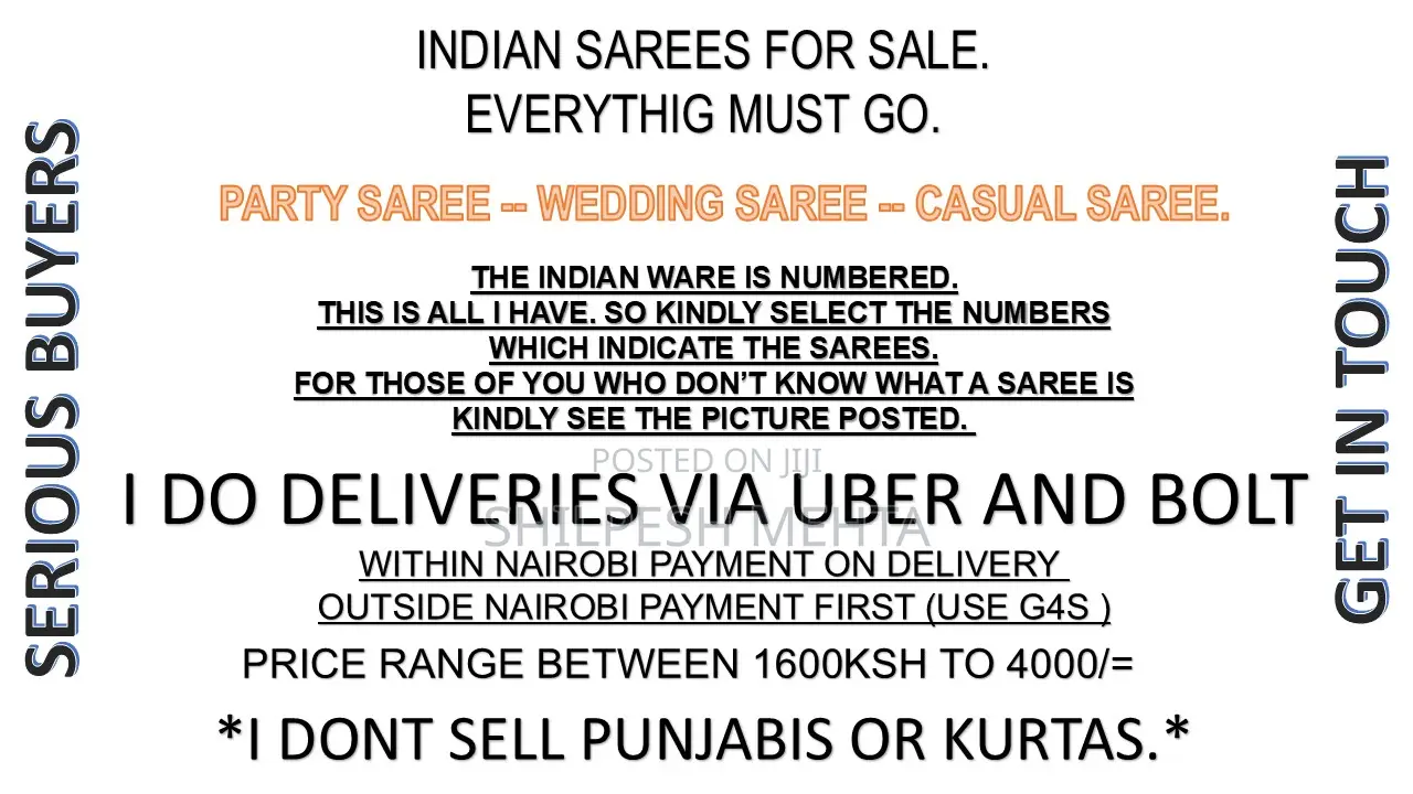 Indian Sarees (Clearing Sale)