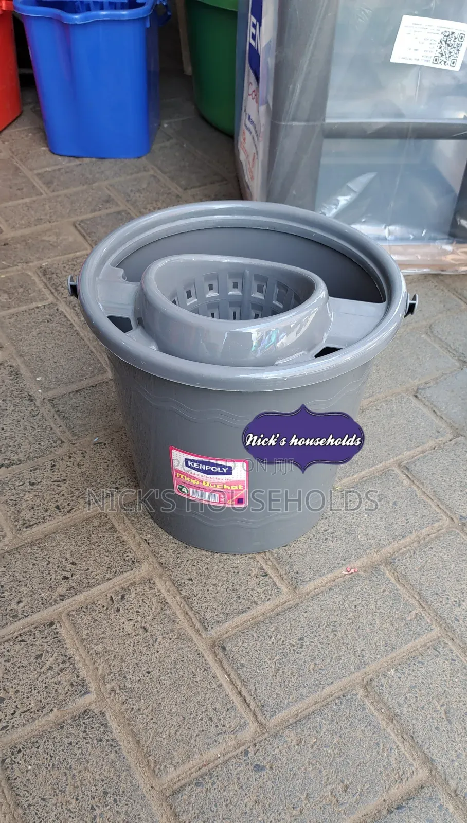 Gray Mopping Bucket