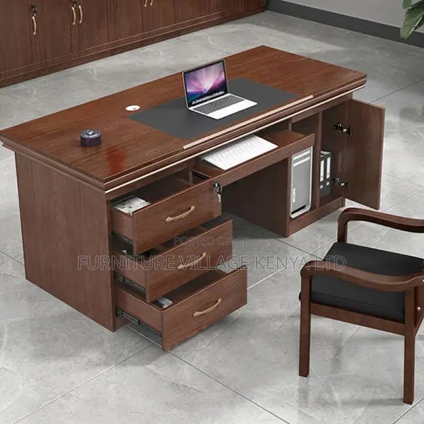 Office Tables:140cm Manager’S Desk With Built-in Drawers