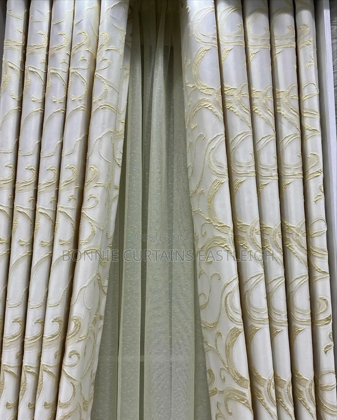Grey Goid Living Room Curtains