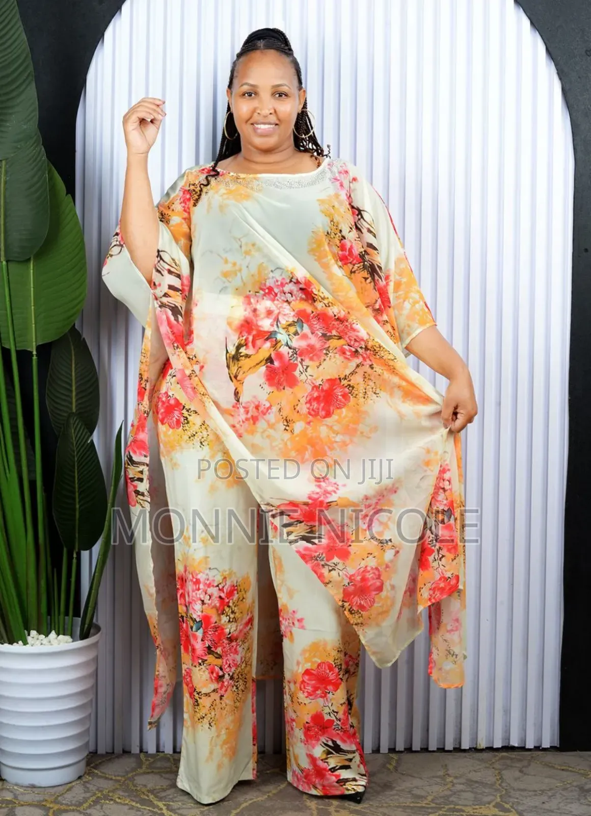 Fashionable Chiffon Cover Up With Pants 