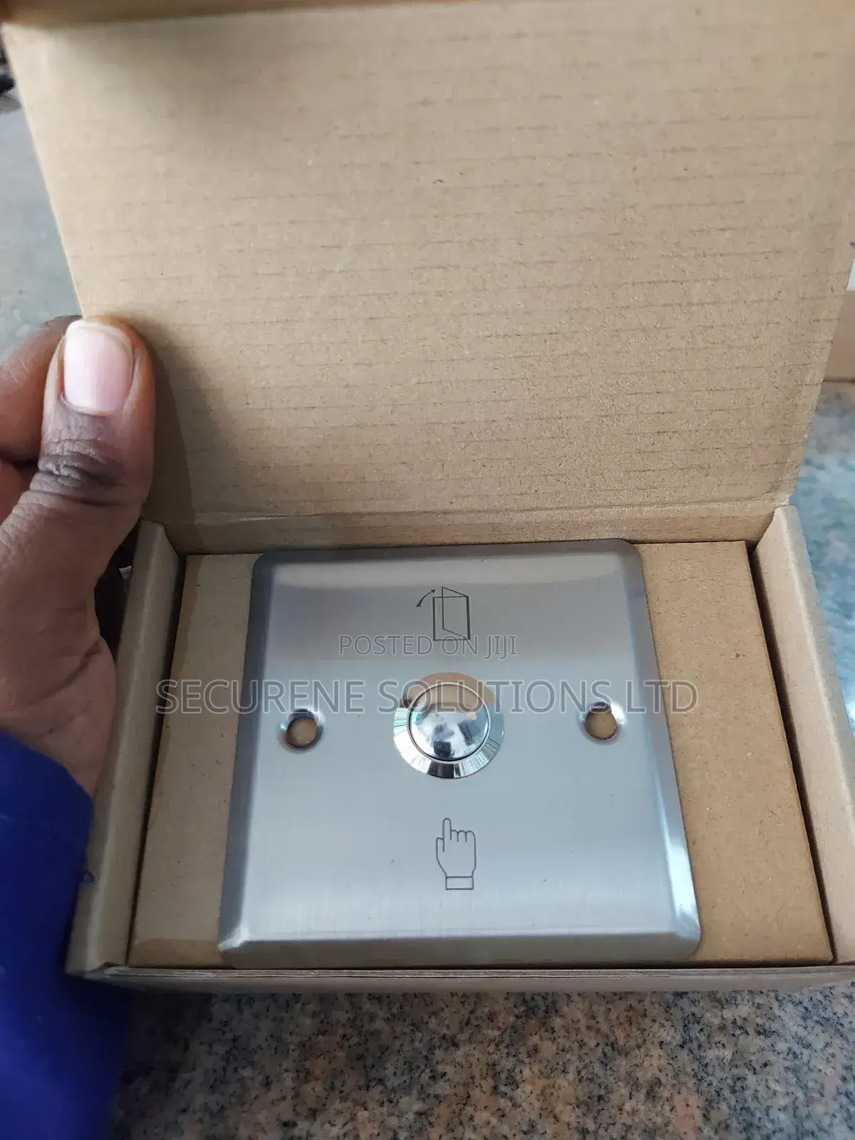 A Metallic Exit Buttonused in Access Control Systems