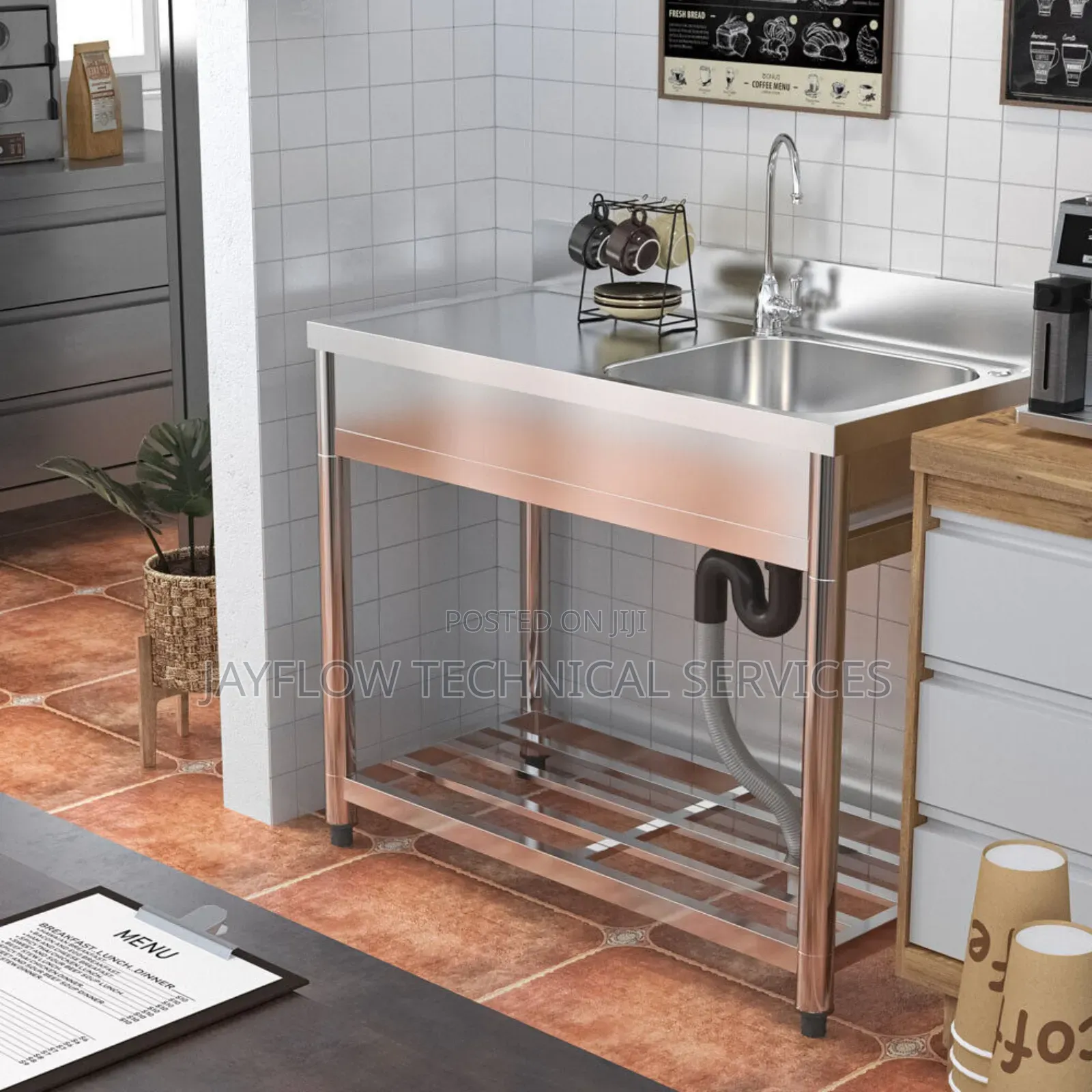 Commercial Washing Single Sink With Worktop