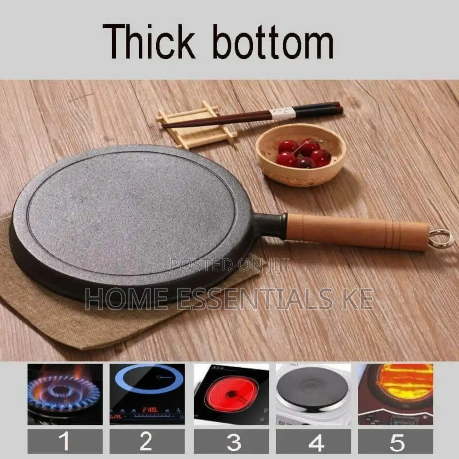 *Thickened Cast Iron Chapati Pan 26cm