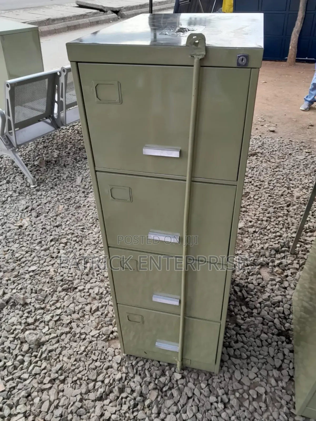 Modern Metallic Cabinet 4 Drawer Ex-uk With Security Bar