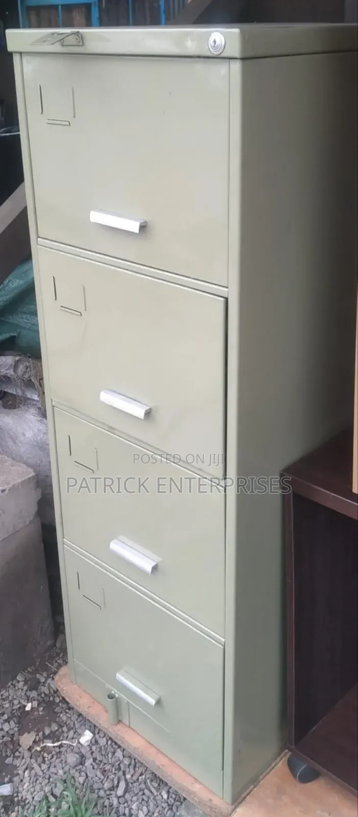 Modern Metallic Cabinet 4 Drawer Ex-uk With Security Bar