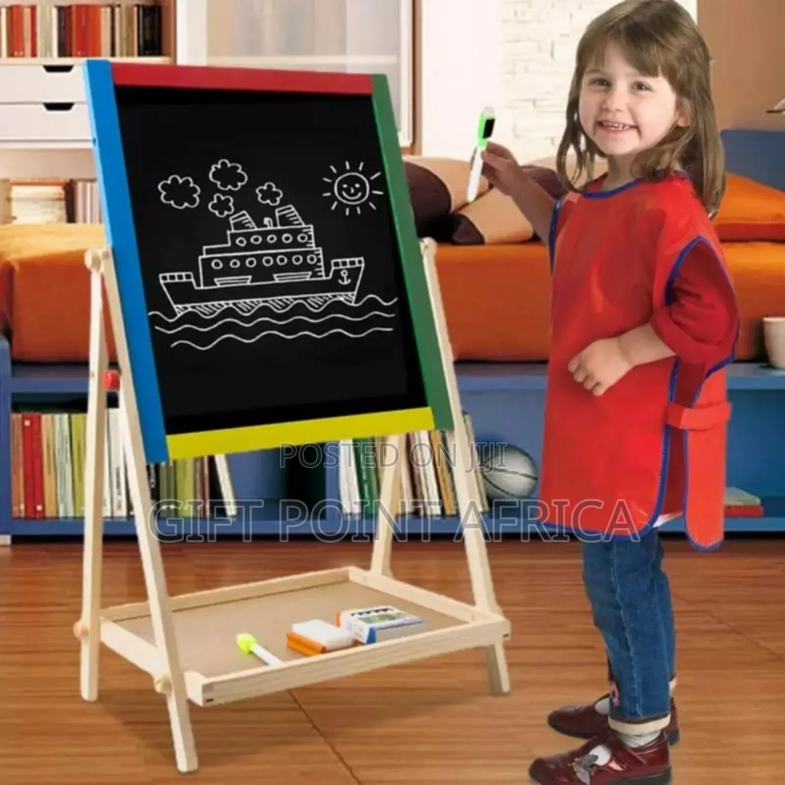 Double Sided Black and White Wooden Blackboard