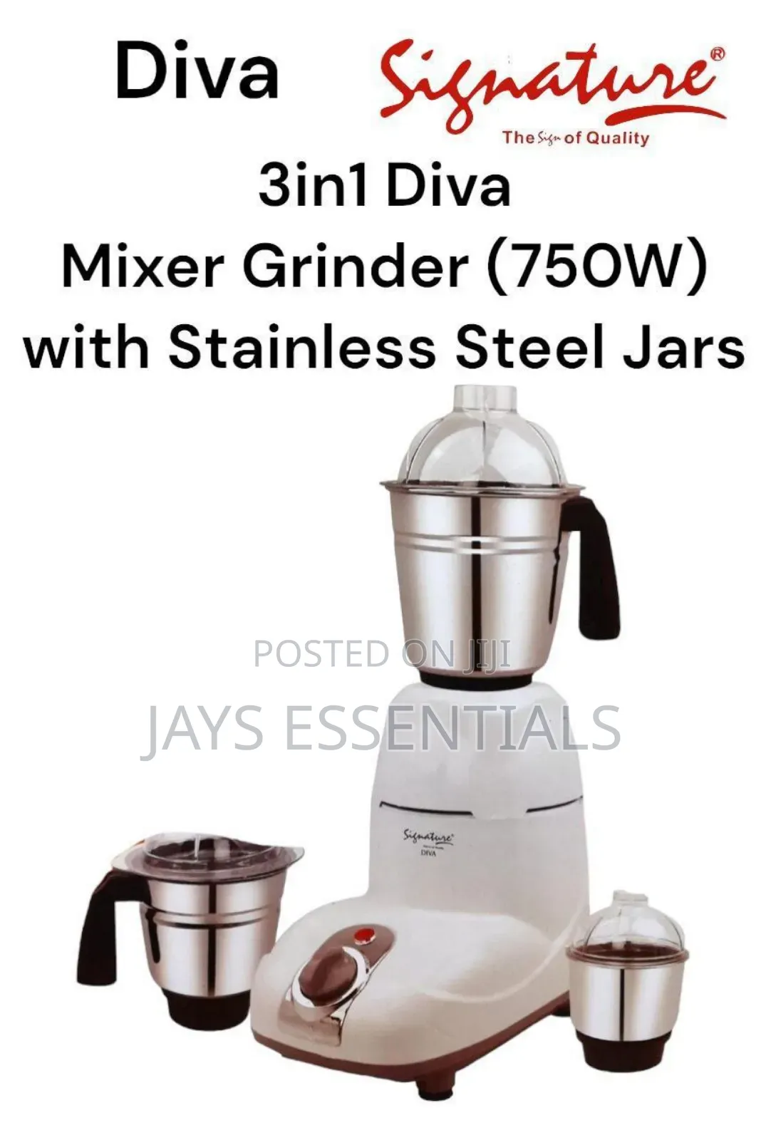 3 in 1 Electric Grinder With Stainless Steel Jars