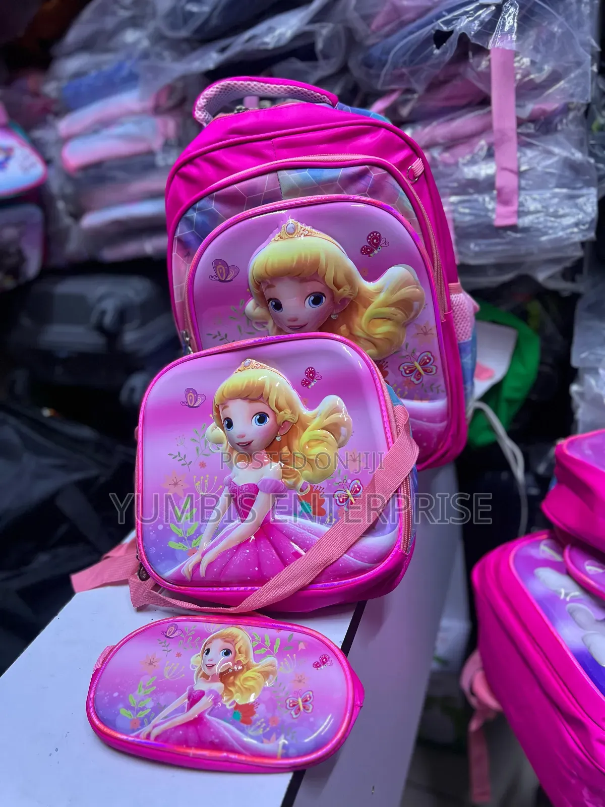 Pink  3 in 1 1 School Bags Cartoon Big for Grade 1 to 5