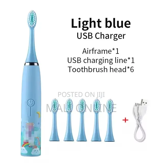 Sonic Children Electric Toothbrush With 6 Replacement Heads