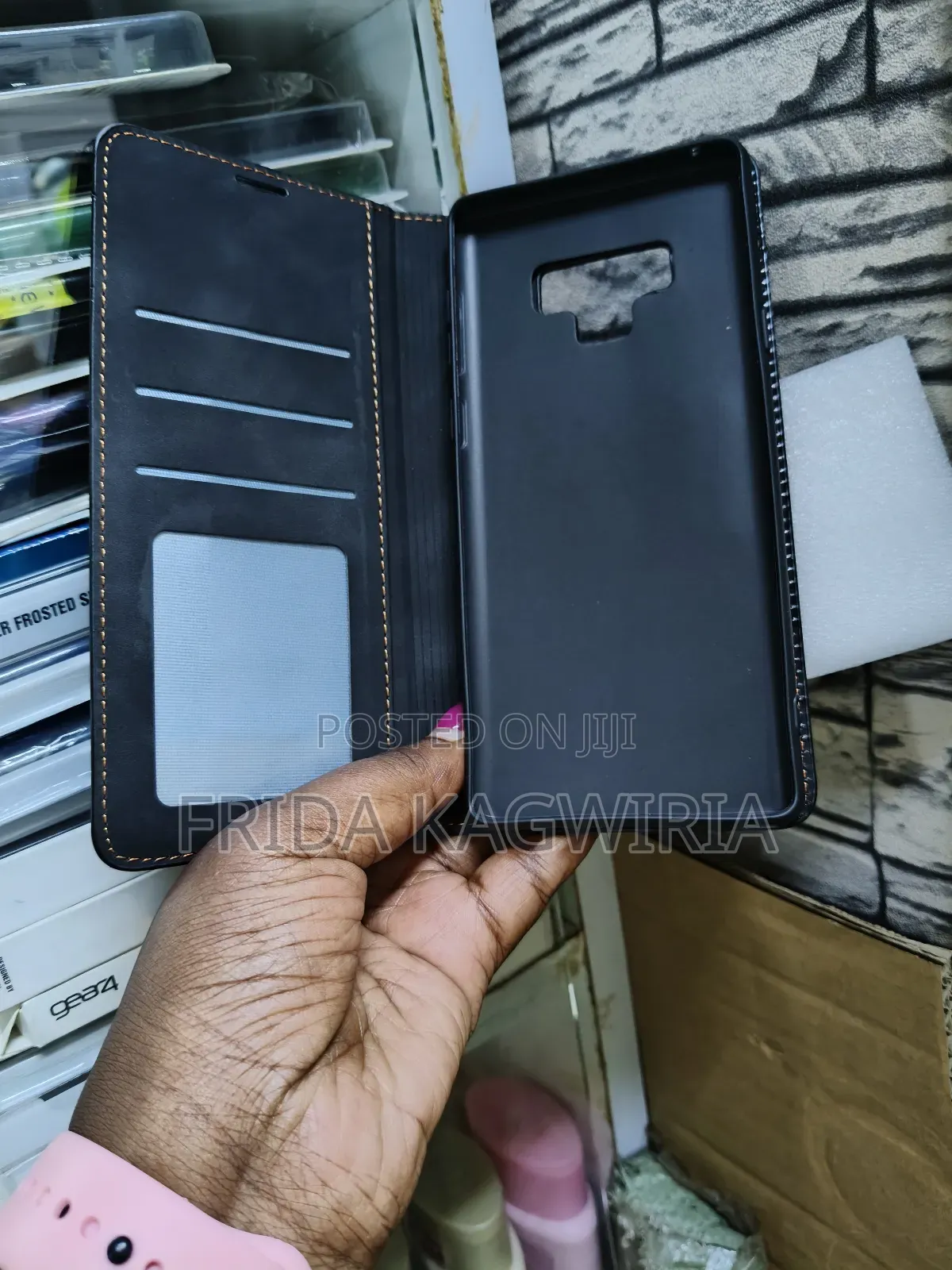 Samsung Galaxy Note 9 Black Leather Flip Cover