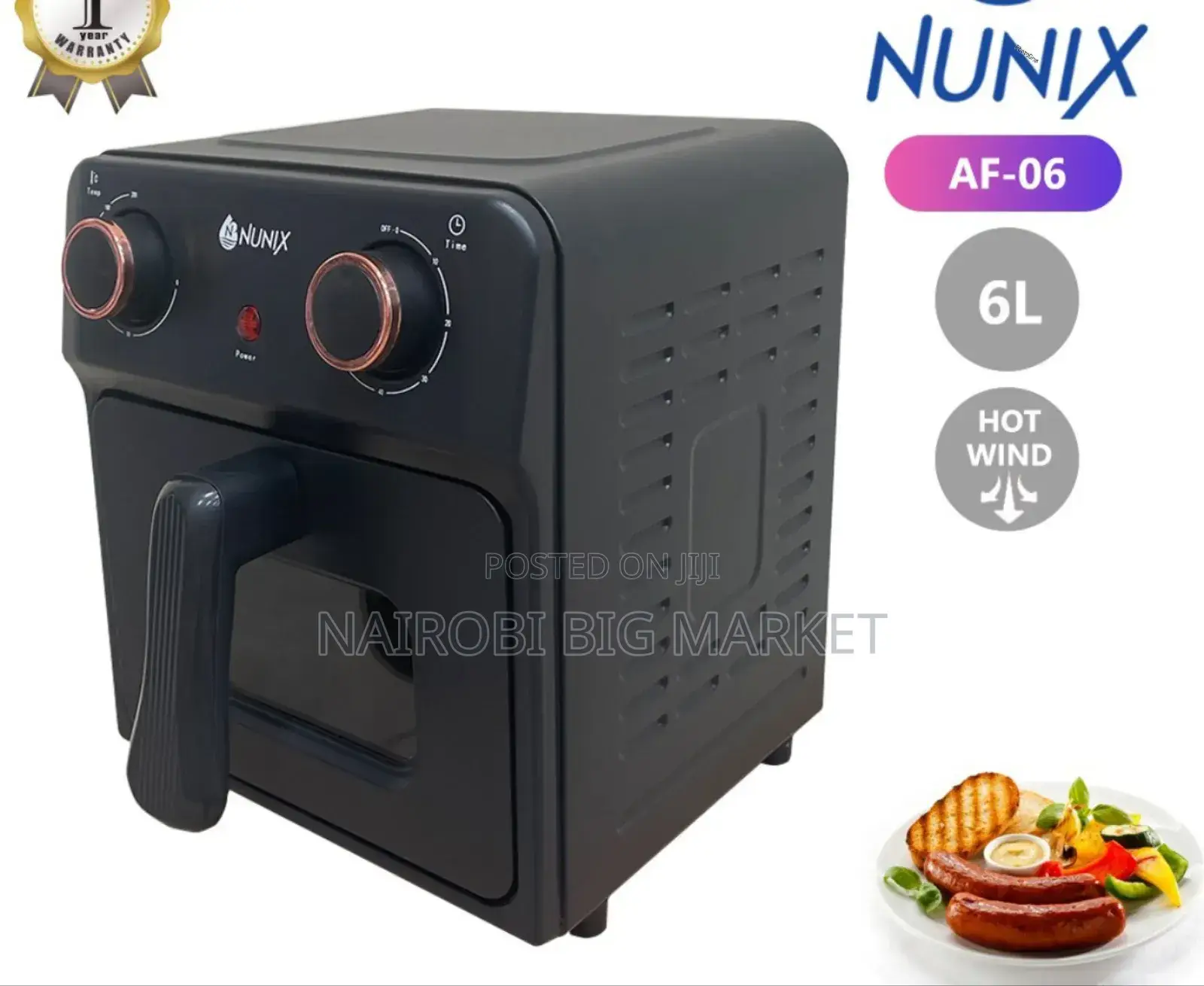 Electric 6 Litres Nunix Airfryer Af-06