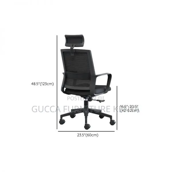 Office Chairs:High Back Dark Fabric Upholstered Work Chair"