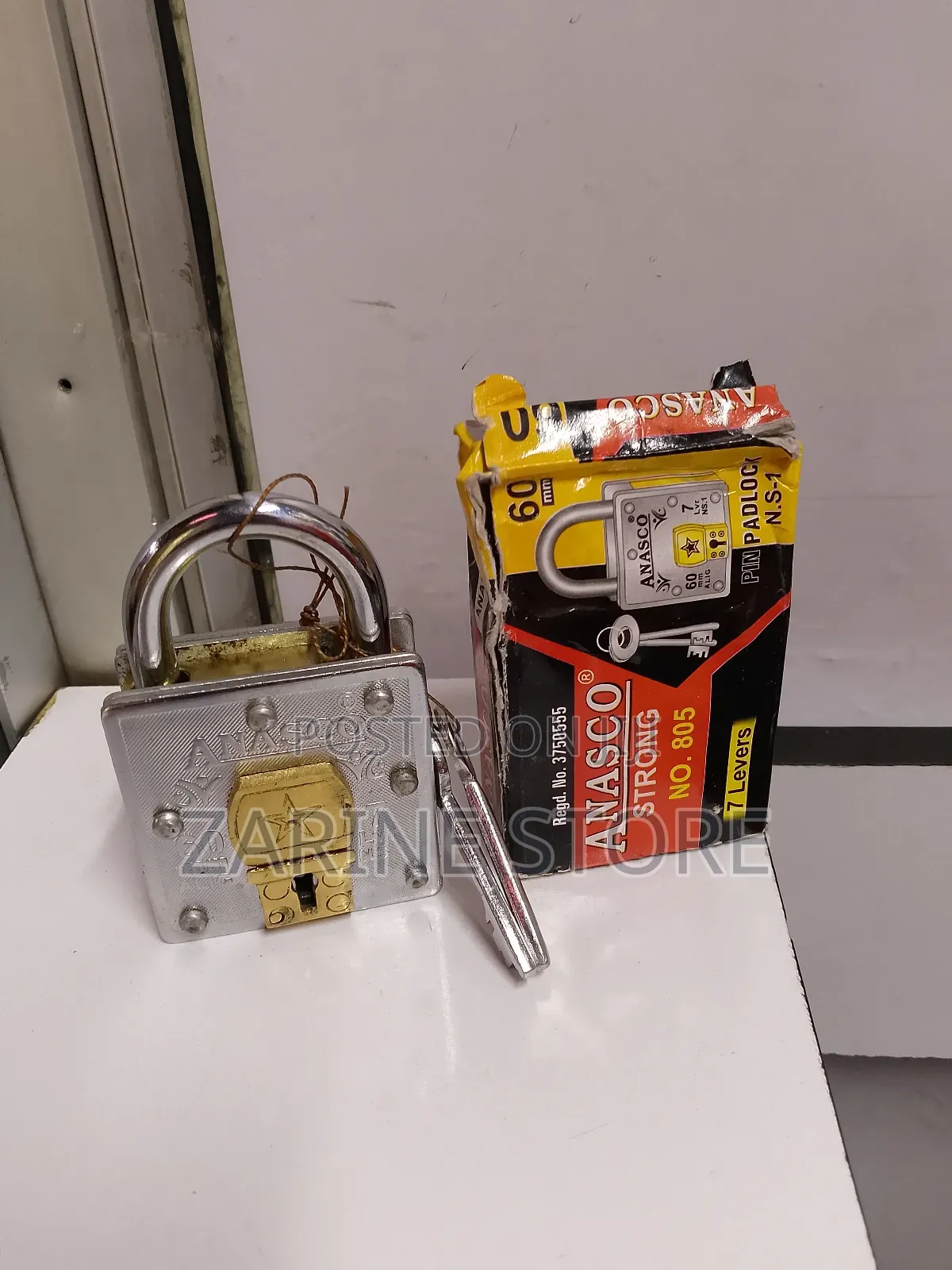 Anasco 60mm Padlock With 2 Keys Water Resistant