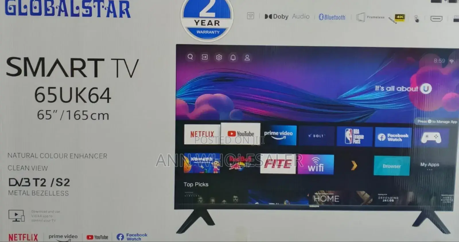 Globalstar 65 Inches Smart Android Uhd Digital Tv
